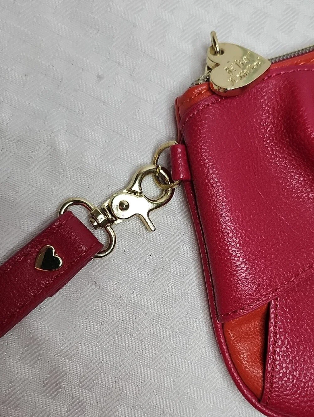 Betsey Johnson Red Orange Bow Wristlet Clutch NWOT